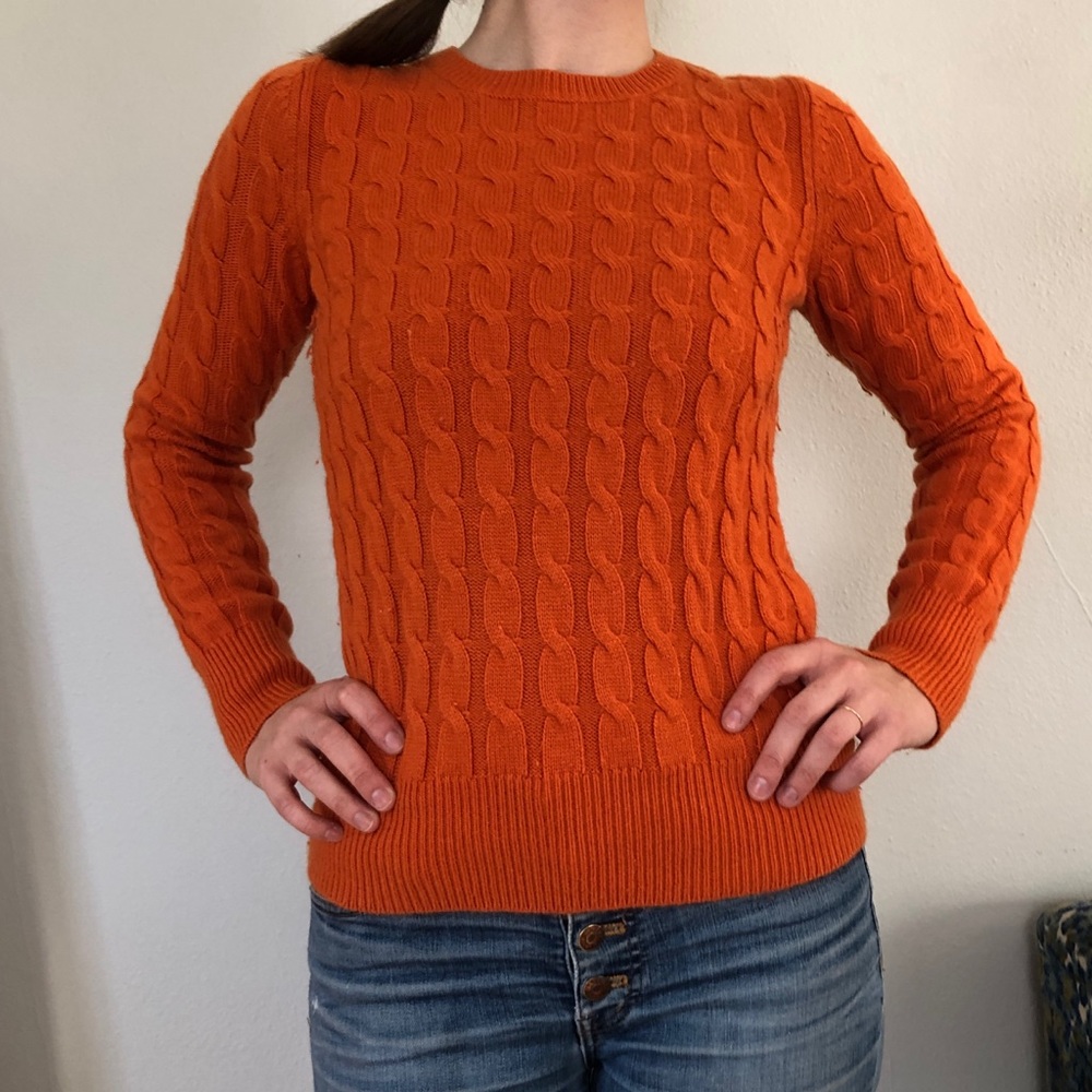 Gap Cable Knit Pumpkin Orange Sweater